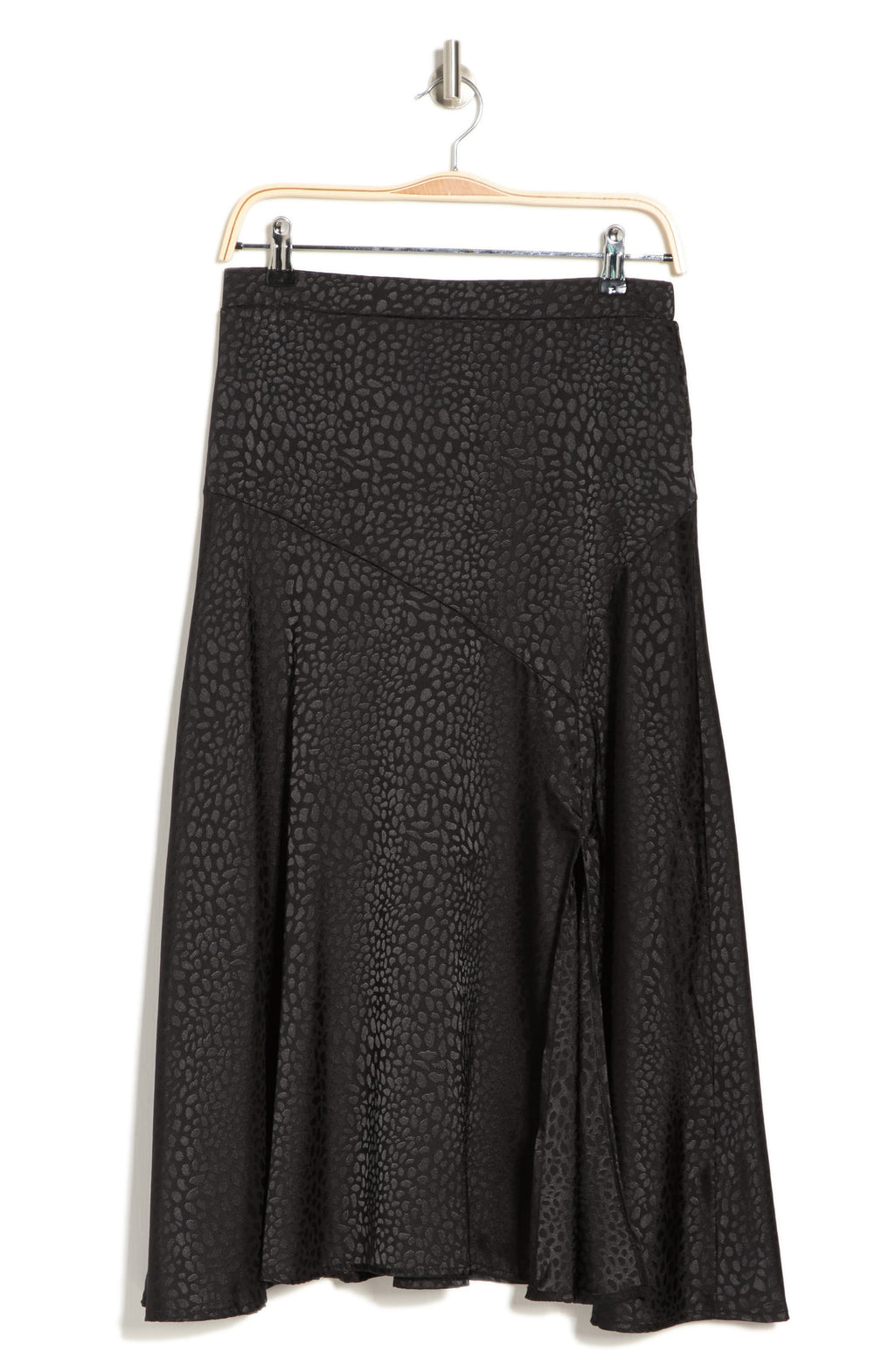 CHENAULT Yoked Slit Long Skirt, Alternate, color, BLACK