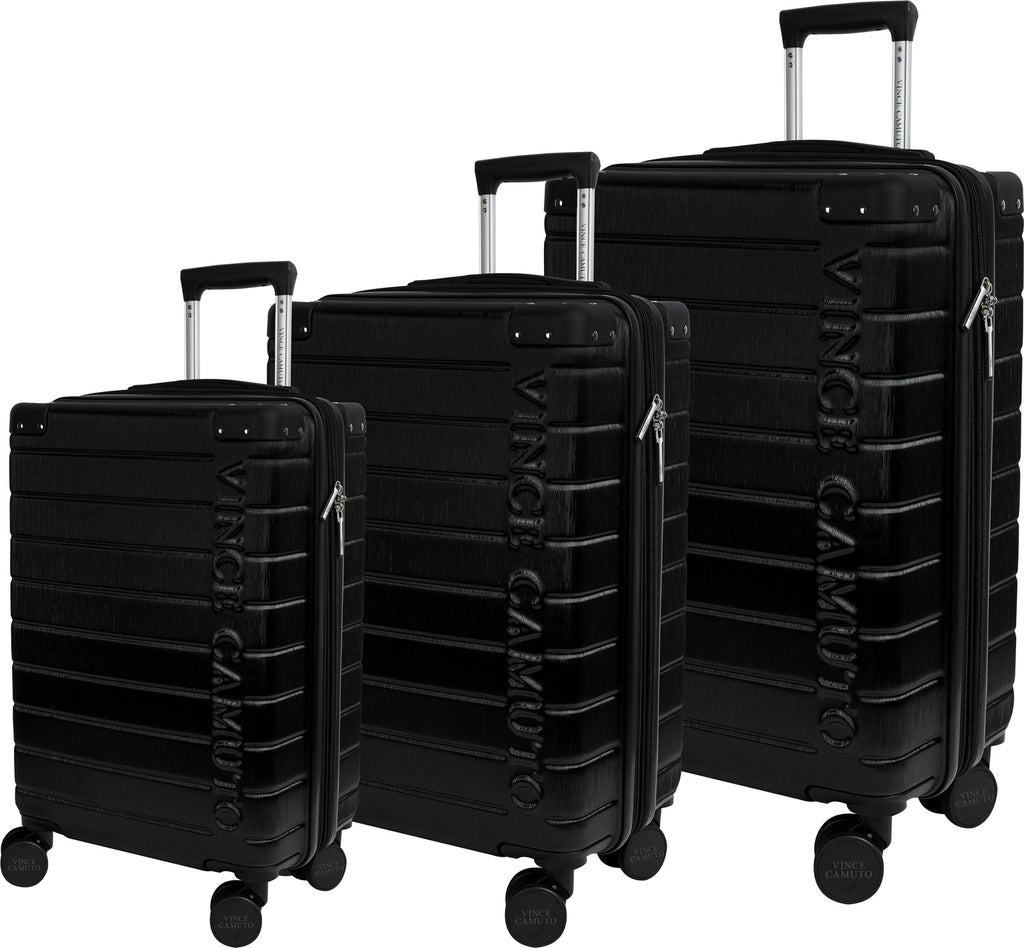 Vince Camuto Set of Three Zeke Hardshell Spinner Suitcase, Main, color, BLACK