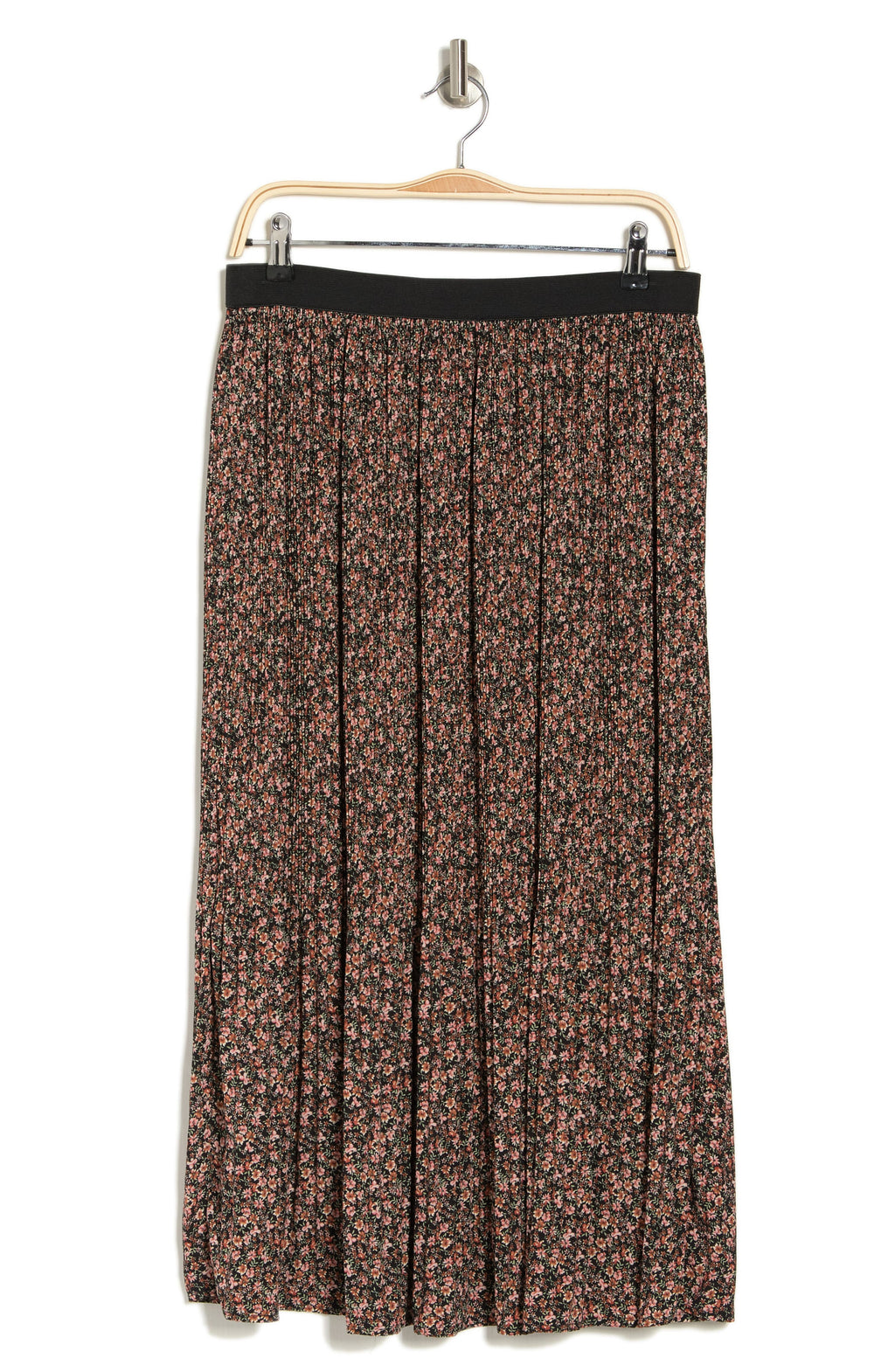 ADRIANNA PAPELL Woven Print Release Print Midi Skirt, Alternate, color, TERRACOTTA PRAIRIE DITSY