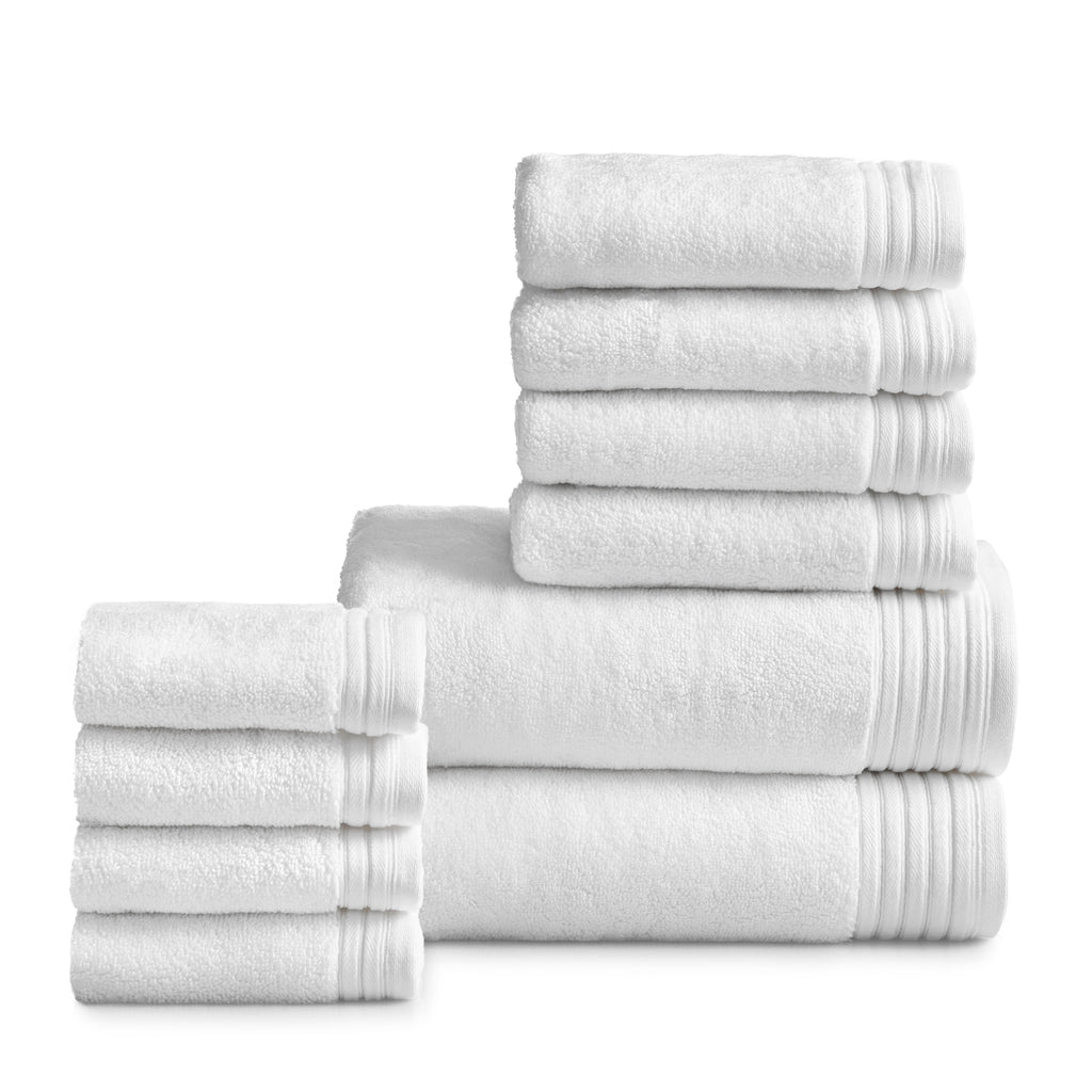 image 0 of Hotel Style Egyptian Cotton Towel 10-Piece Set, White