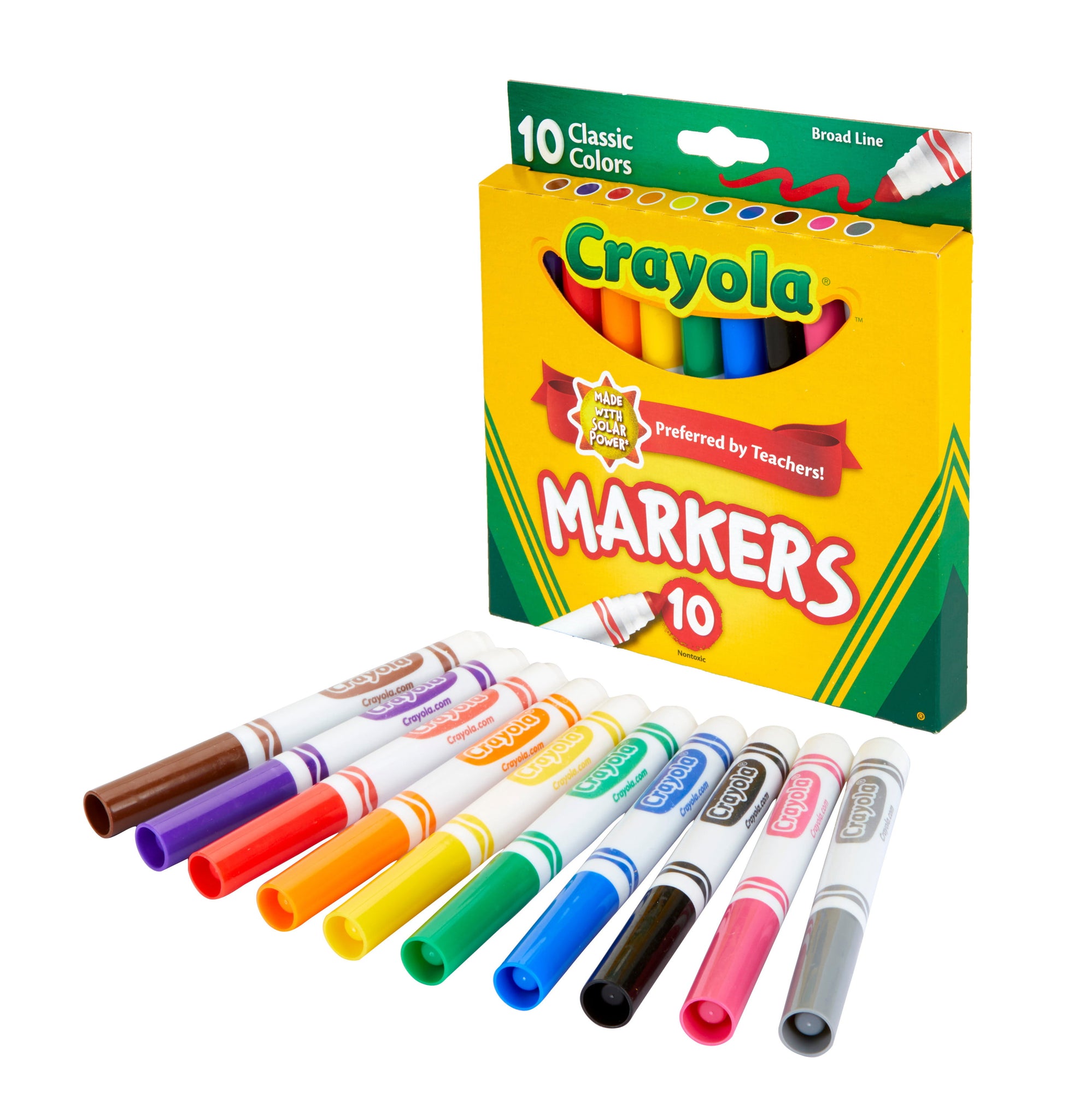 image 1 of Crayola Broad Line Markers, 10 Count, Back to School Supplies, Beginner Child