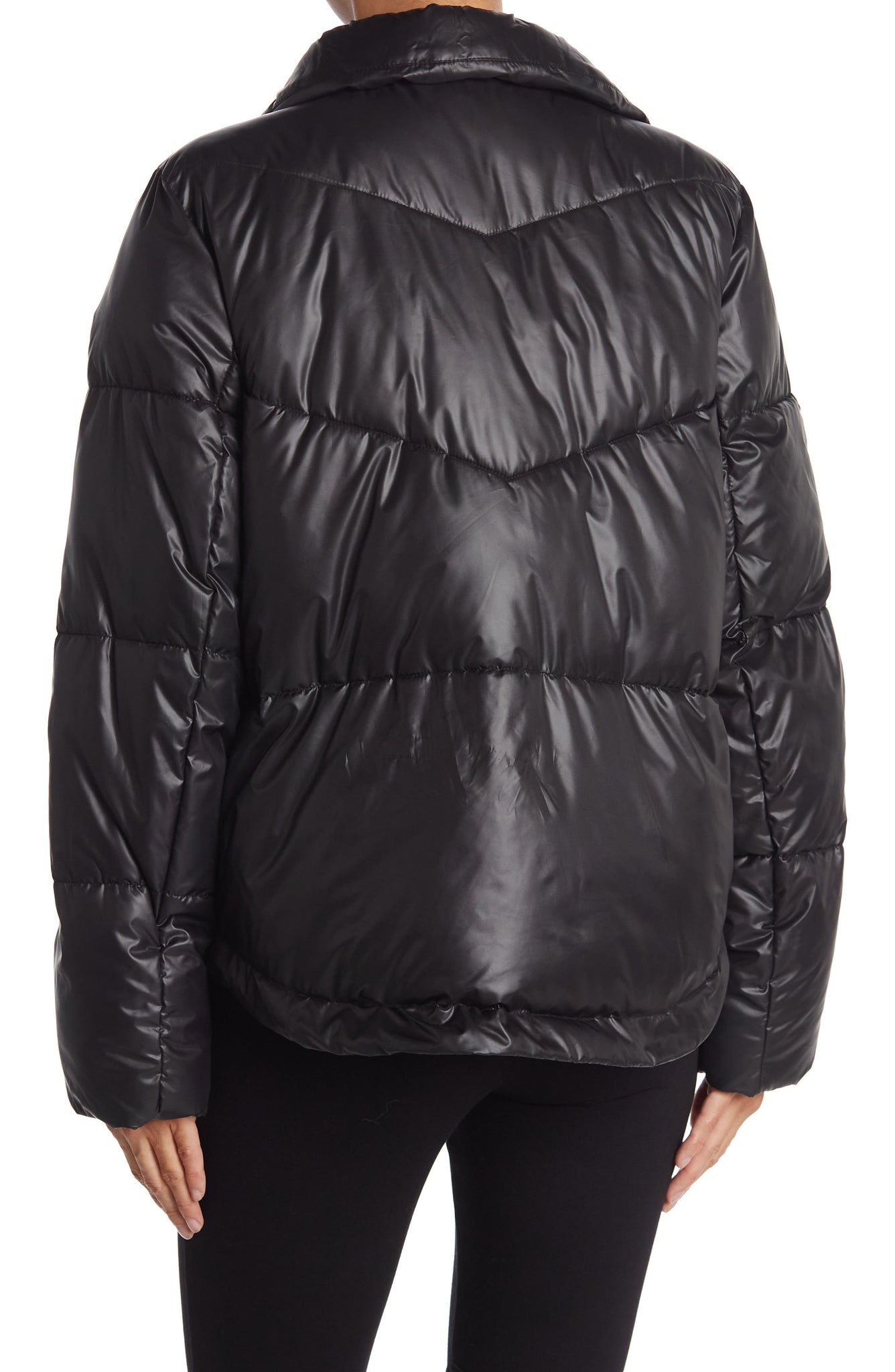 ANDREW MARC Minna Faux Fur Trim Hooded Puffer Jacket, Alternate, color, BLACK