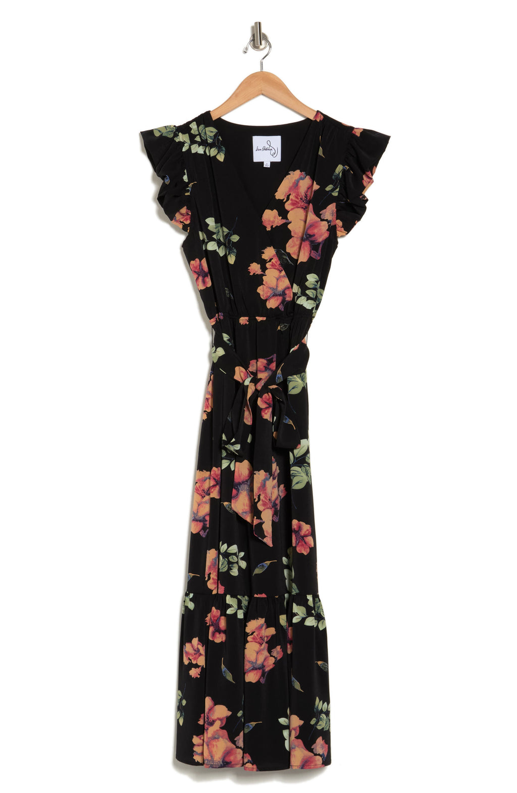 SAM EDELMAN Wrap Maxi Dress, Alternate, color, TOSSED FLORAL