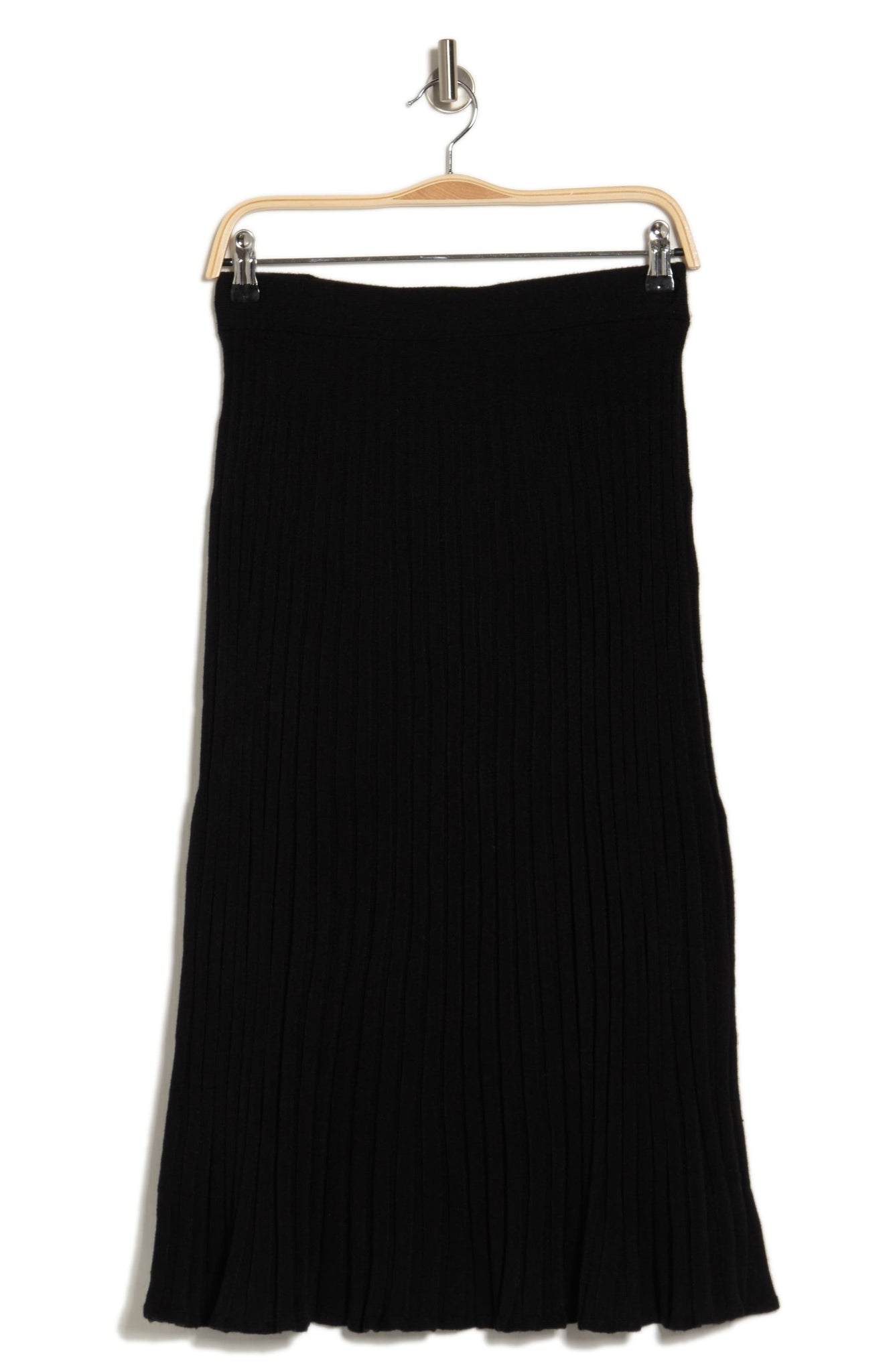 T TAHARI Ribbed Sweater Skirt, Main, color, BLACK