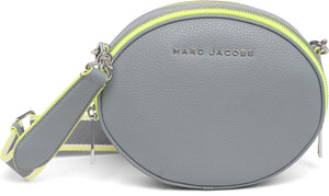 Marc Jacobs Oval Leather Crossbody Bag, Main, color, ROCK GREY MULTI