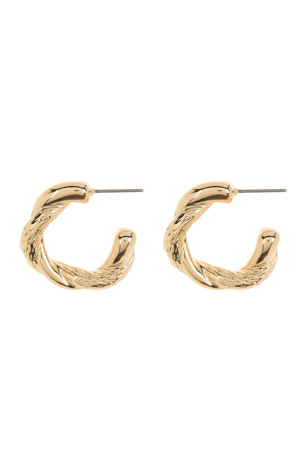 NORDSTROM RACK Twist Texture Hoop Earrings, Main, color, GOLD