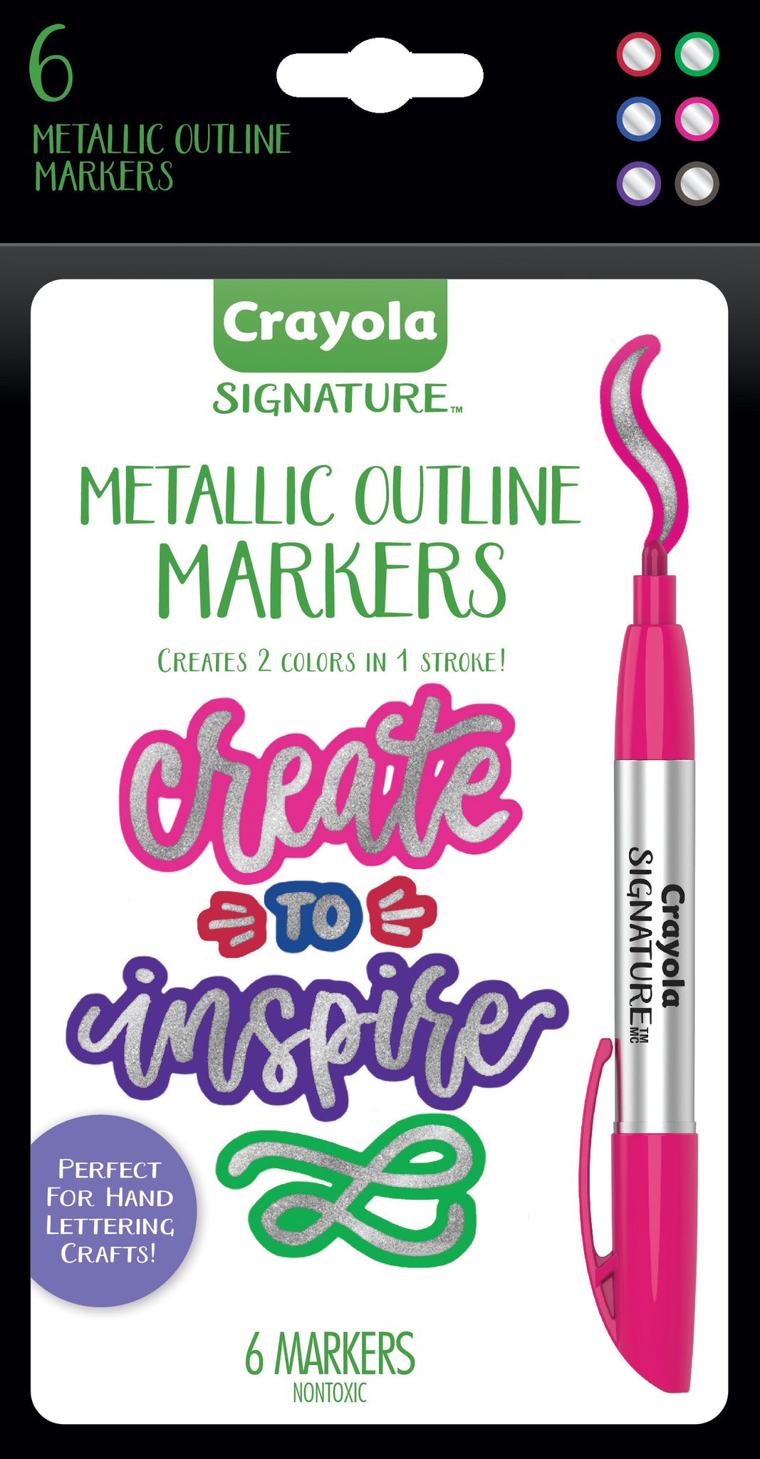 image 7 of Crayola Signature Metallic Outline Paint Marker Set
