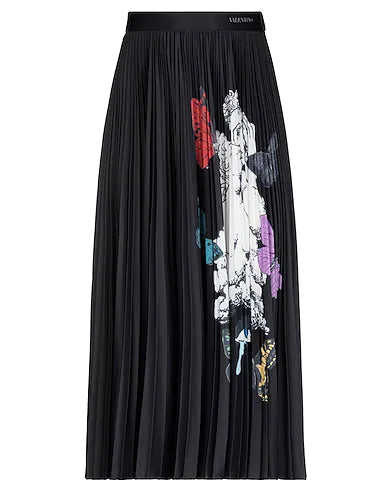VALENTINO Midi skirt Black 100% Polyester