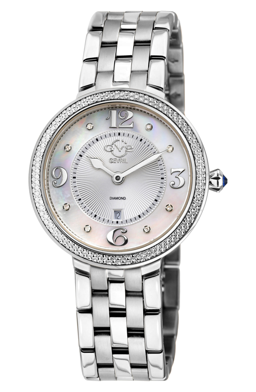 GV2 Verona Diamond Bracelet Watch, 37mm - 0.05 ctw., Main, color, TWO TONED SS/ IPRG