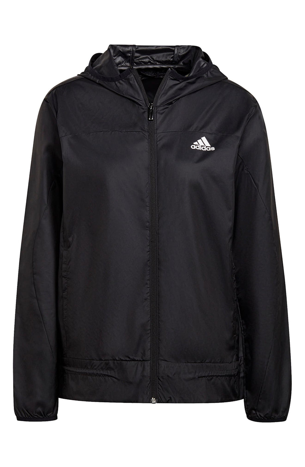 ADIDAS Windbreaker Jacket, Main, color, BLACK/ WHIT