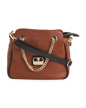 alternate image #3 of Made In Italy Leather Double Entry Crossbody