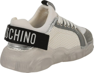 Moschino Mesh Suede Sneaker, Alternate, color, WHITE GREY