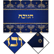 Hanukkah Linen Table Cloth Hebrew Jewish Chanukah Menorah Party Decoration Star of David Decor Kitchen Dining Home Table Cover