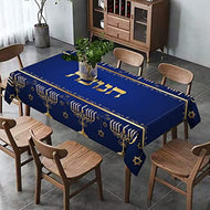 Hanukkah Linen Table Cloth Hebrew Jewish Chanukah Menorah Party Decoration Star of David Decor Kitchen Dining Home Table Cover