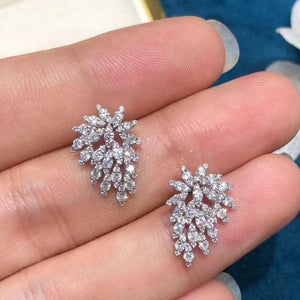 Huitan Novel Clear Cubic Zirconia Stud Earrings for Women Fashion Luxury Wedding Accessories Fancy Girls Earrings Party Jewelry