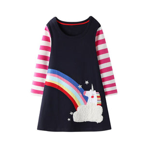 Jumping Meters Hot Selling Princess Girls Dresses Bag Print Fashion Children's Clothes Autumn Spring Baby Costume Long Sleeve