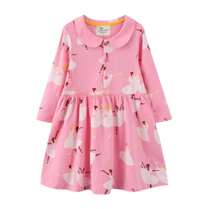 Jumping Meters Hot Selling Princess Girls Dresses Bag Print Fashion Children's Clothes Autumn Spring Baby Costume Long Sleeve