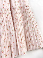 Large version of floral skirt in spring and summer of 2023 New large A-line skirt  Women's temperament long  pleated skir