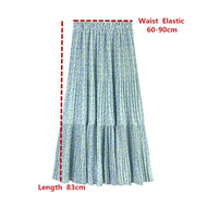 Large version of floral skirt in spring and summer of 2023 New large A-line skirt  Women's temperament long  pleated skir