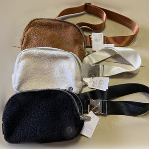 Lulu Winter Fleeces Same Waist Bag Outdoor Sports Running Belt Pouch Zip Fanny Pack Mobile Phone Bag Oxford Cloth Chest Bag