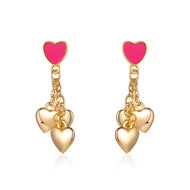 New 2021 Signature Rose Pave Heart Stud Earrings for Women Female Modern Fashion Jewelry Korea Style