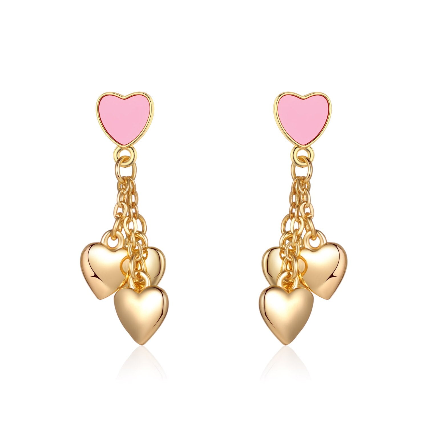 New 2021 Signature Rose Pave Heart Stud Earrings for Women Female Modern Fashion Jewelry Korea Style