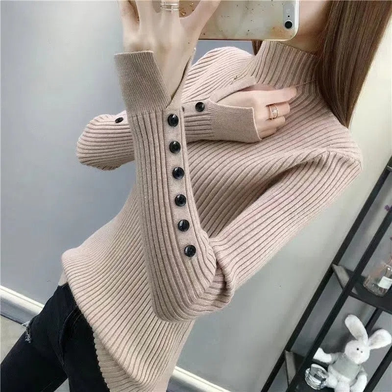 New-coming Autumn Winter Warm knit sweater Femme Turtleneck Pullovers Sweaters Long Sleeve Slim Oversize Korean Women's Sweater