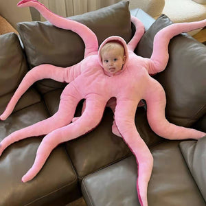 Octopus Stuffed Animal Cute Baby Octopus Costume Wearable Jumbo Large Octopus Plush Toy Birthday Party Gifts for Kids Girls Boys