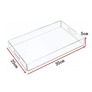 Serve Tray Clear Acrylic Spill Proof Storage Tray Coffee Table Breakfast Tea Serve Food Tray with Handle Kitchen Storage