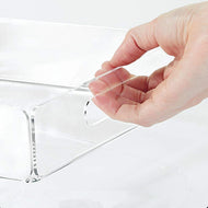 Serve Tray Clear Acrylic Spill Proof Storage Tray Coffee Table Breakfast Tea Serve Food Tray with Handle Kitchen Storage