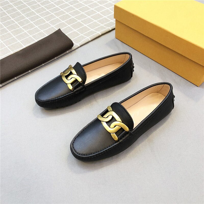 Spring and autumn women's shoes leather loafers flat beanie shoes ballet shoes British style leather shoes