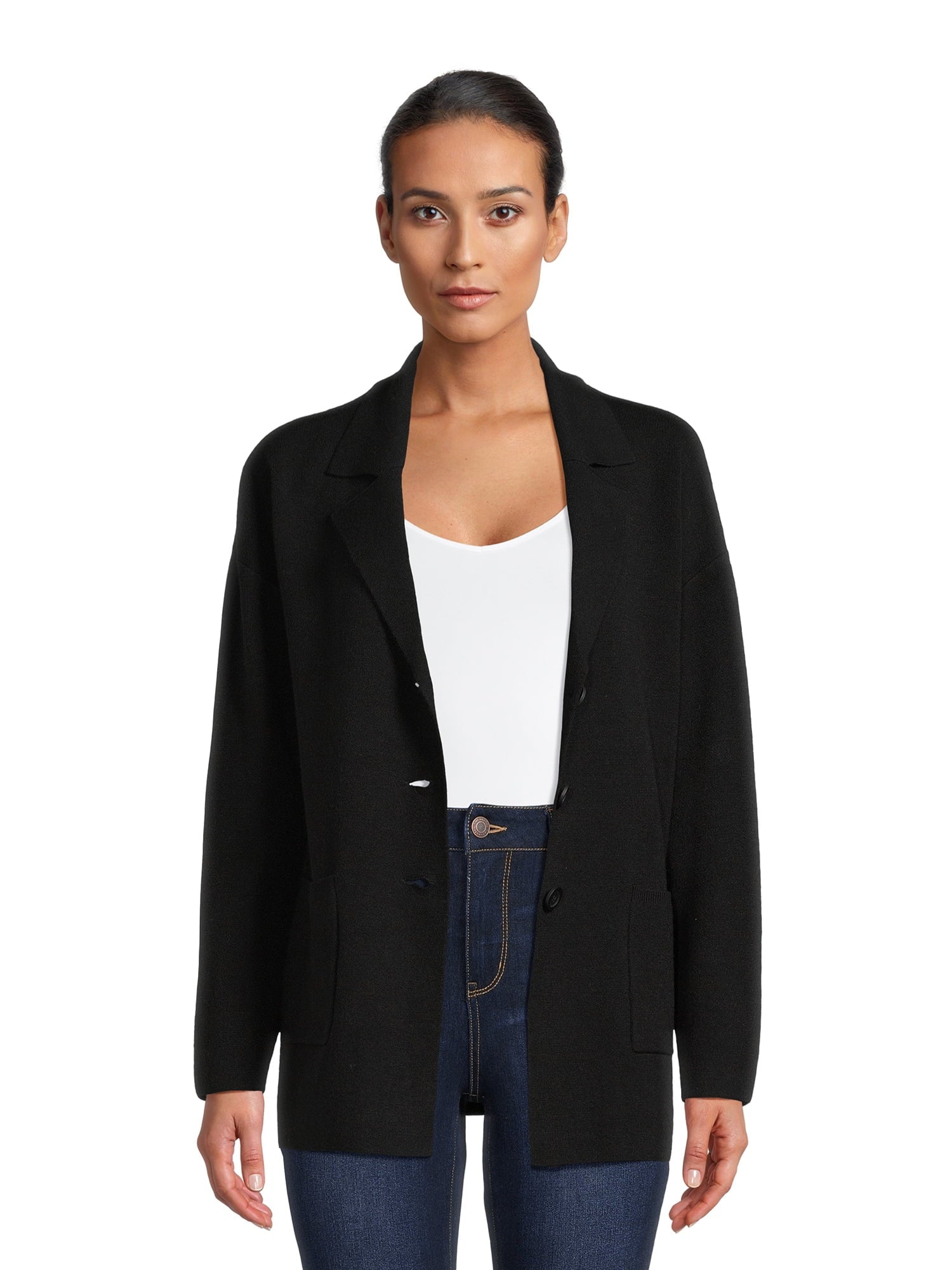 Time and Tru Women's Midweight Sweater Blazer - image 5 of 9