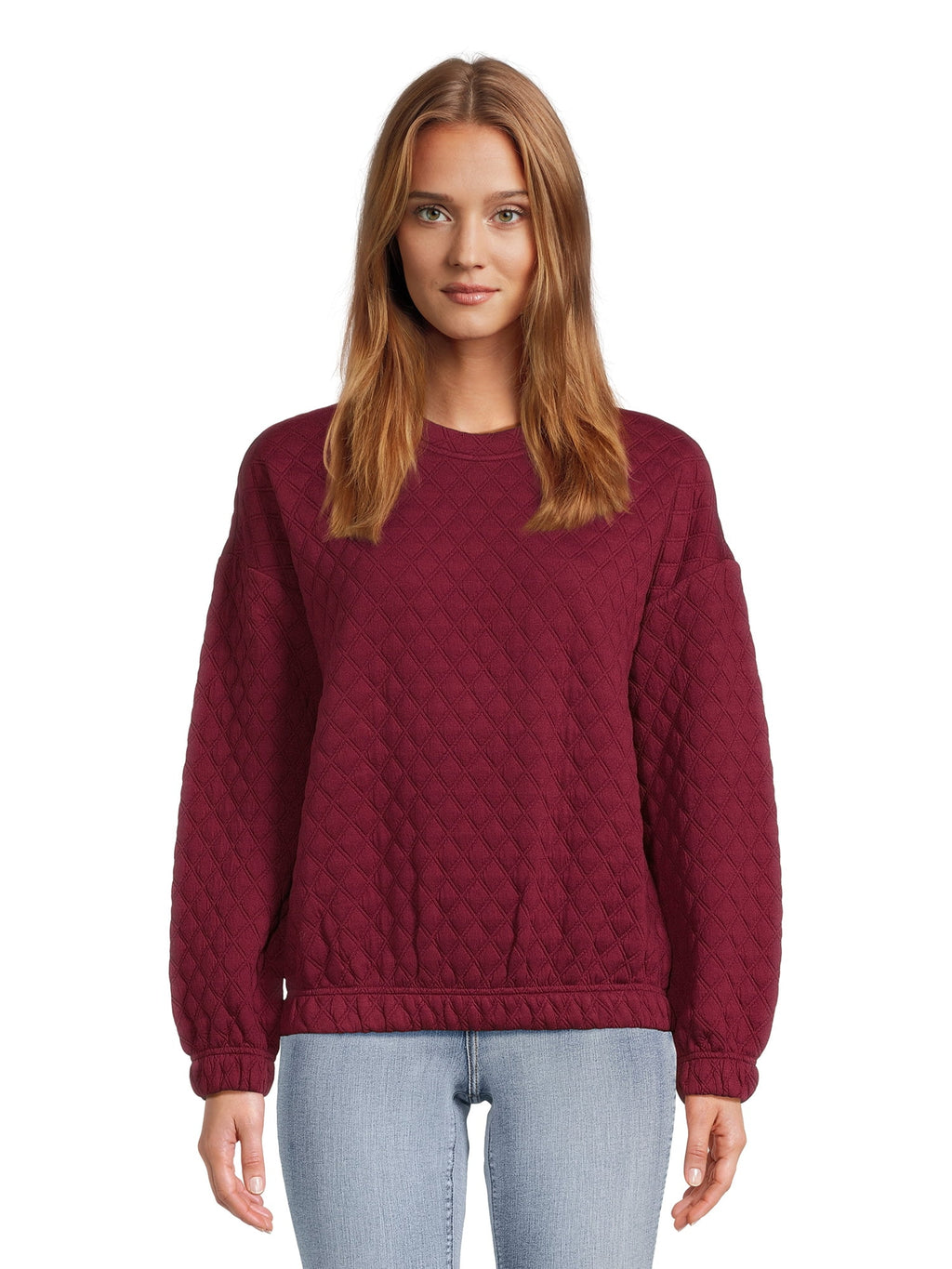 Time and Tru Women's Quilted Sweatshirt - image 1 of 5