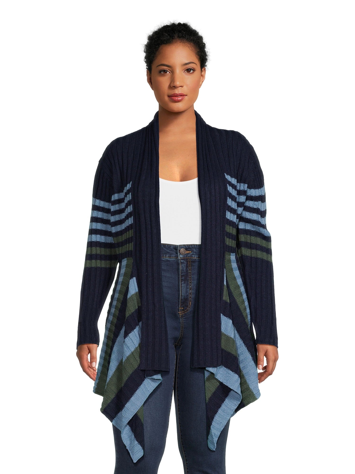 What's Next Women's and Women's Plus Size Ribbed Flyaway Cardigan - image 4 of 10