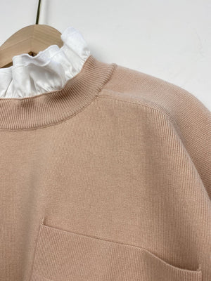 Women hoodie Autumn and Winter Lotus Leaf Collar Casual Letter Embroidery Casual Sweater 3 Colors