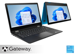 image 0 of Gateway Notebook 11.6" Touchscreen 2-in-1s Laptop, Intel Celeron N4020, 4GB RAM, 64GB HD, Windows 10 Home, Black, GWTC116-2BK