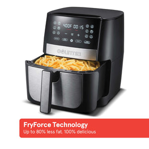image 4 of Gourmia 8 Qt Digital Air Fryer with FryForce 360 and Guided Cooking, Black/Stainless Steel, GAF826