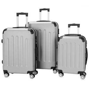 image 2 of Zimtown 3 Piece Nested Spinner Suitcase Luggage Set With TSA Lock Gray