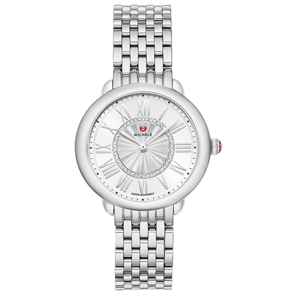 Michele Serein Mid Stainless Steel Diamonds Silver Dial Womens Watch - image 1 of 2