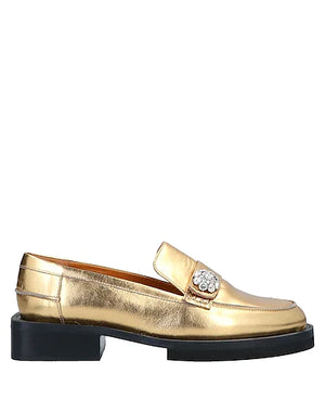 GANNI Loafers Gold Soft Leather