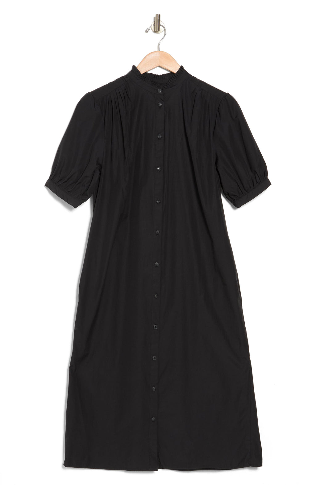 RAG & BONE Jordan Cotton Midi Shirtdress, Alternate, color, BLACK