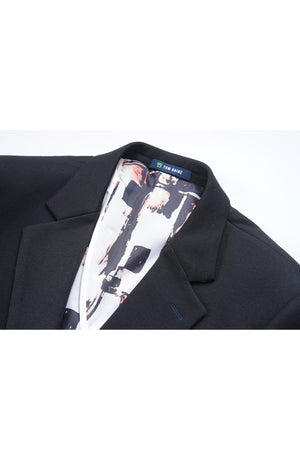 TOM BAINE Notch Collar Two Button 4-Way Stretch Jacket, Alternate, color, BLACK
