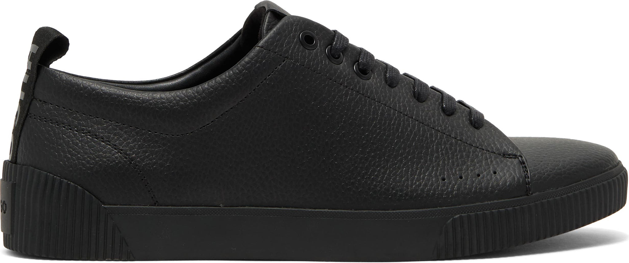 BOSS Zero Pebbled Leather Low Top Sneaker, Alternate, color, BLACK