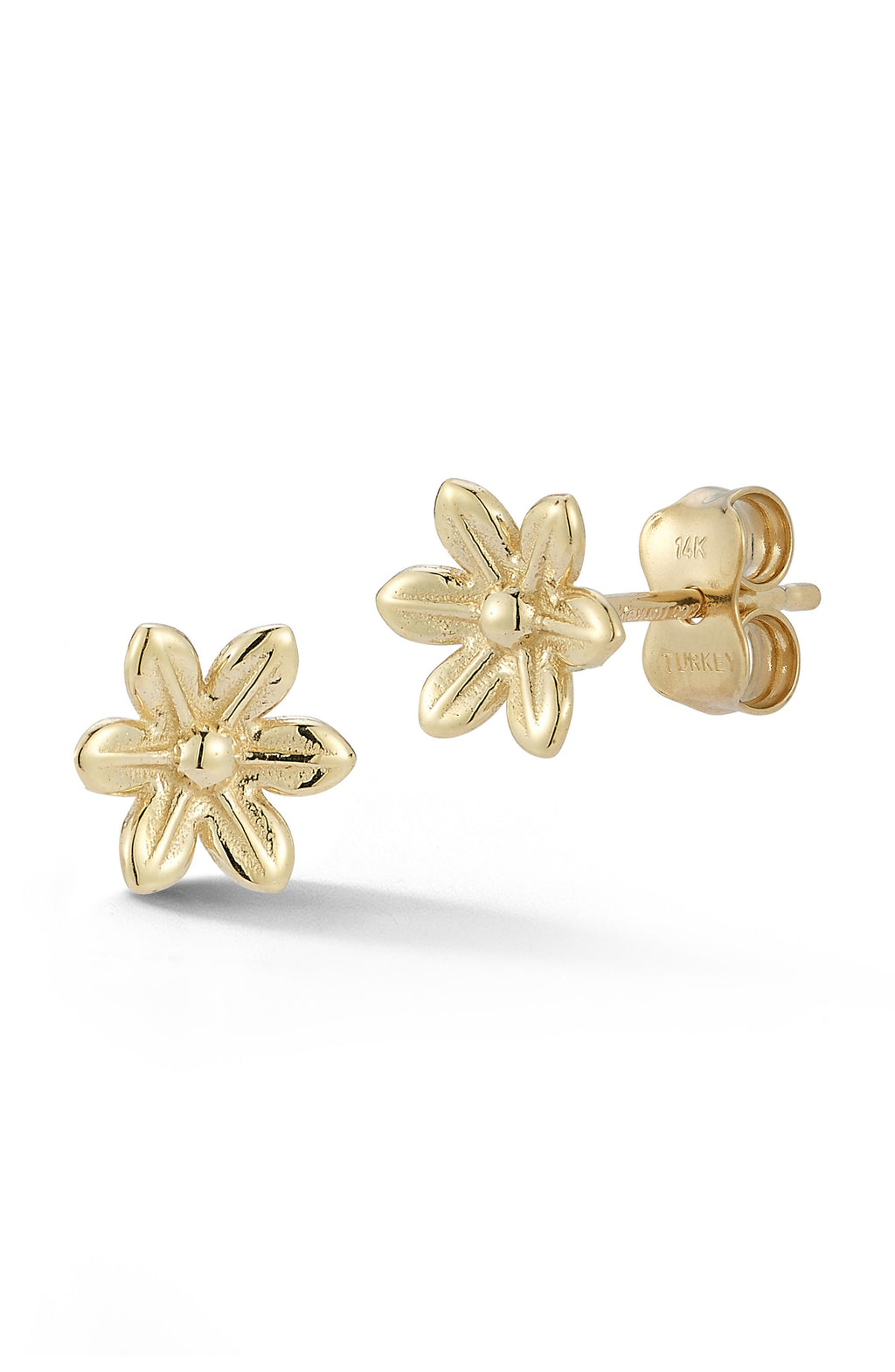 Ember Fine Jewelry 14K Yellow Gold Flower Stud Earrings, Main, color, GOLD