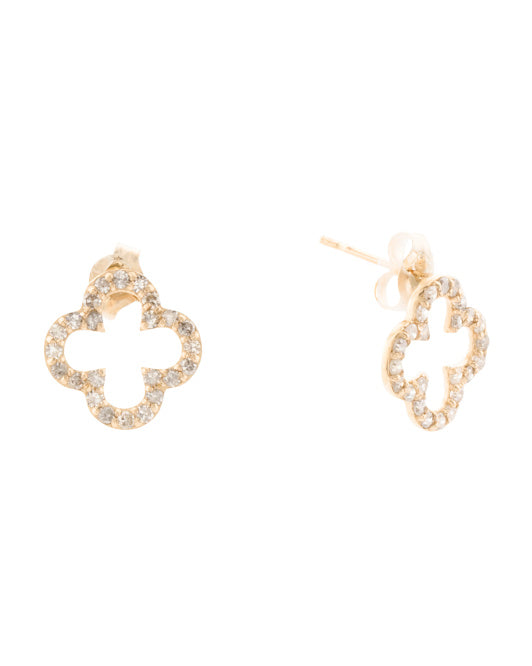 14kt Gold Diamond Open Post Earrings