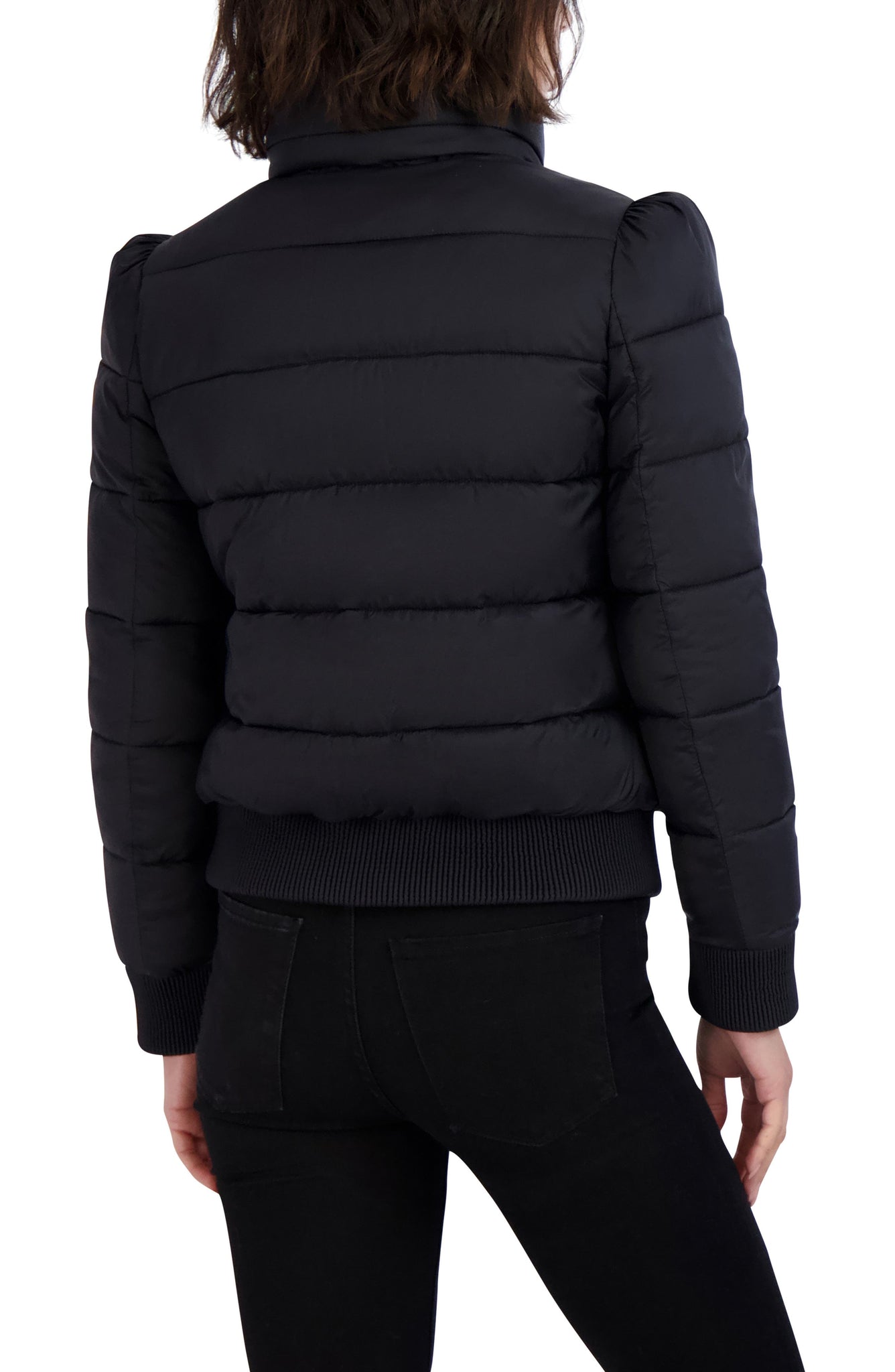 Tahari Cole Hooded Puffer Jacket, Alternate, color, BLACK