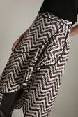 Geo Jacquard Wrap Frill Skirt
