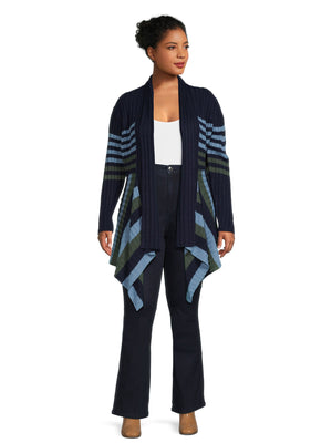 What's Next Women's and Women's Plus Size Ribbed Flyaway Cardigan - image 7 of 10