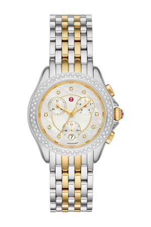 MICHELE Women's Belmore Chronoraph Diamond Embellished Bracelet Watch, 37mm - 0.34 ctw, Main, color, 000