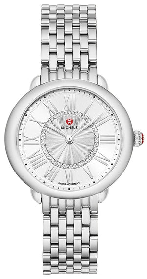 Michele Serein Mid Stainless Steel Diamonds Silver Dial Womens Watch MWW21B000147 - image 1 of 2